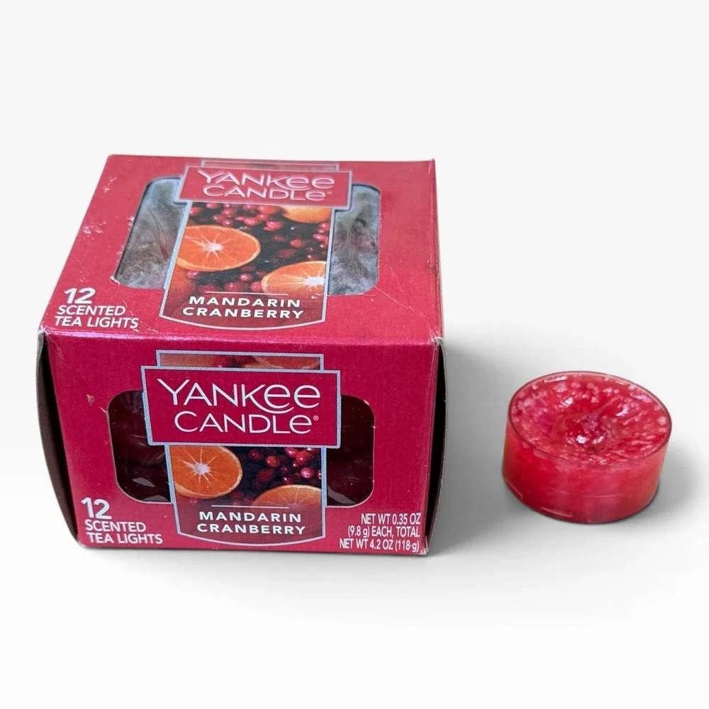 Yankee Candle 12 MANDARIN CRANBERRY Scented Tea Light Candles New!